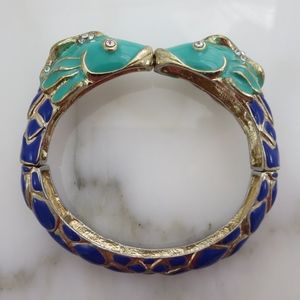 Enamel Kissing Fish Bracelet